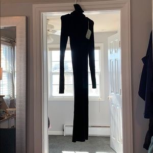 Below the knee length black dress